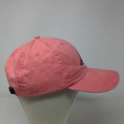 Adams Men's Slideback Hat Pink Coral Adjustable Embroidered Sailboat Logo Cotton