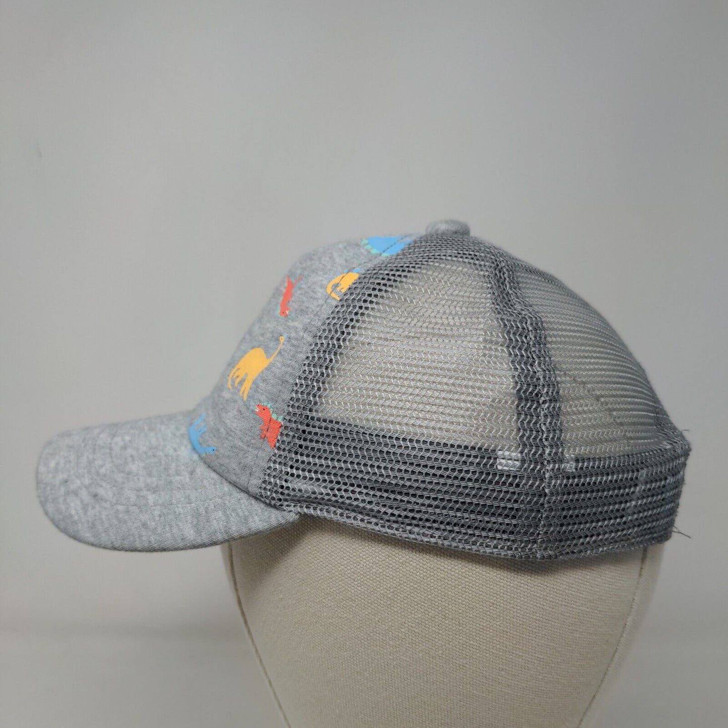 Unbranded Boy's Snapback Hat Gray Mesh Back Dinosaurs Graphic