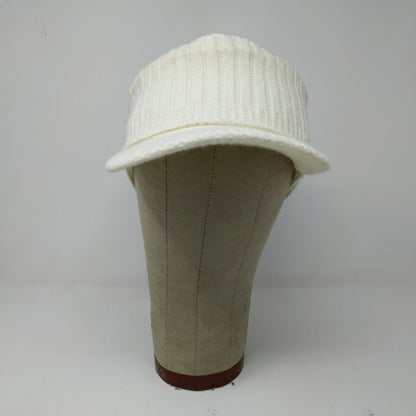 Atlantis USA Cap Visor White Soft Warm Ribbed Knit OSFA Acrylic