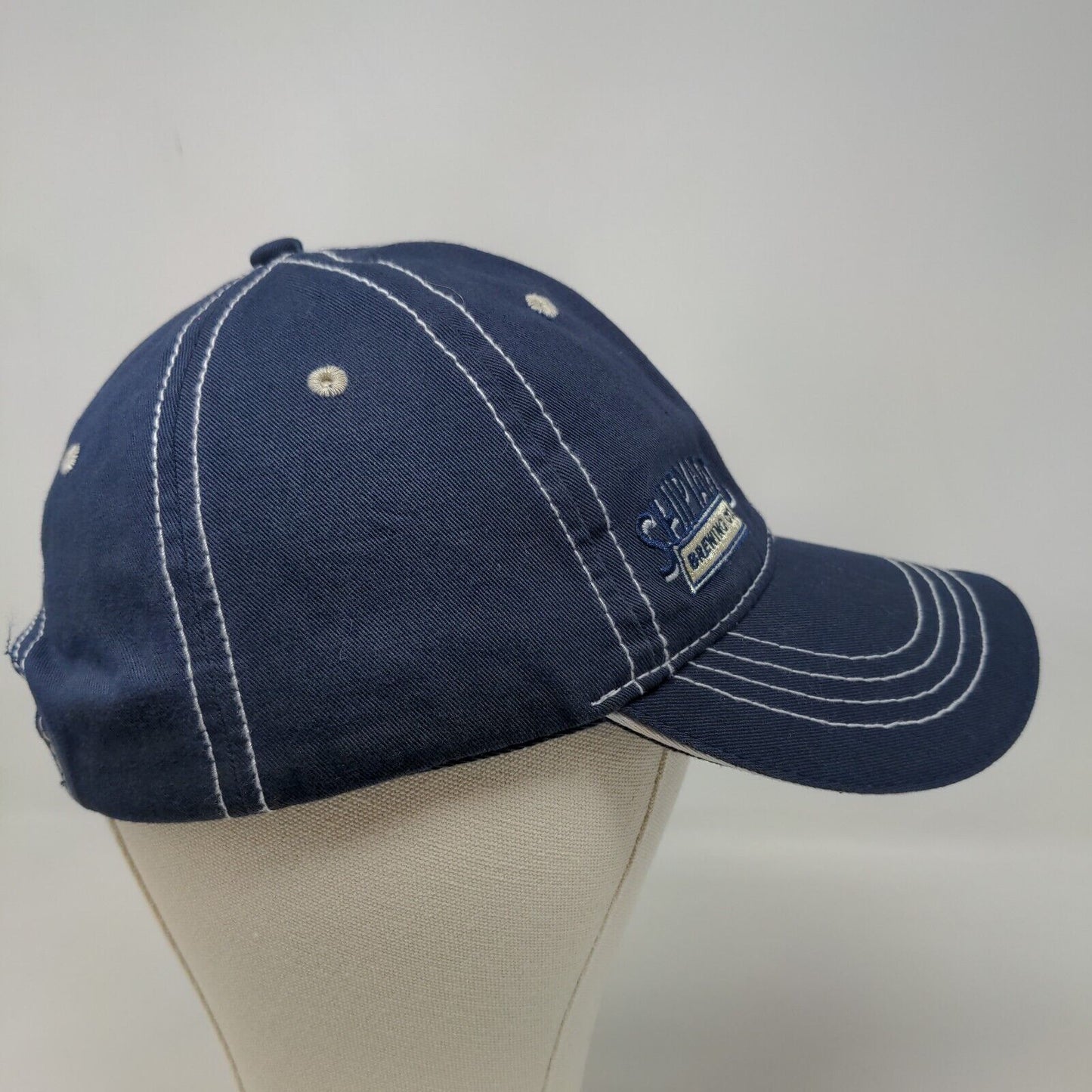 Shipyard Brewing Co Men's Snapback Hat Blue Adjustable Embroidered Logo
