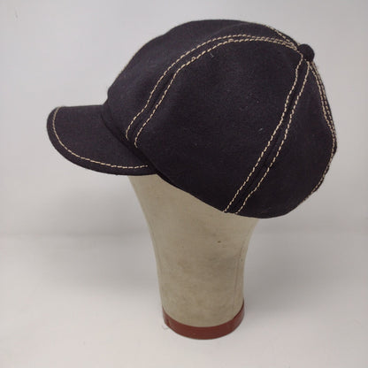 Womens Charming Charlie Newsboy Mushroom Hat OS Black Bow Polyester Logo