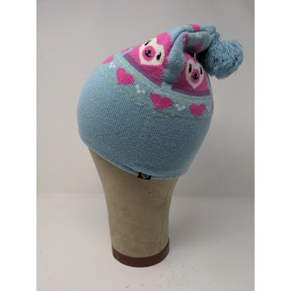 Loungefly Beanie Hat Blue Pink Purple Llamas Soft Patch Logo Pom Pom