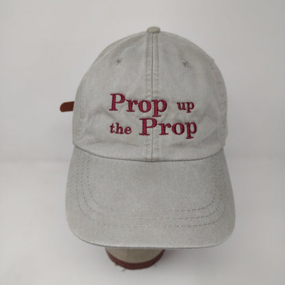 Prop Up the Prop Slideback Hat Gray Embroidered Spell Out Adjustable