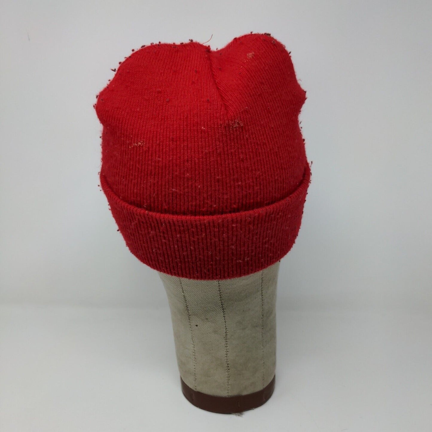 Clear View Red Winter Beanie Hat Cap Embroidered One Size Logo Spell Out