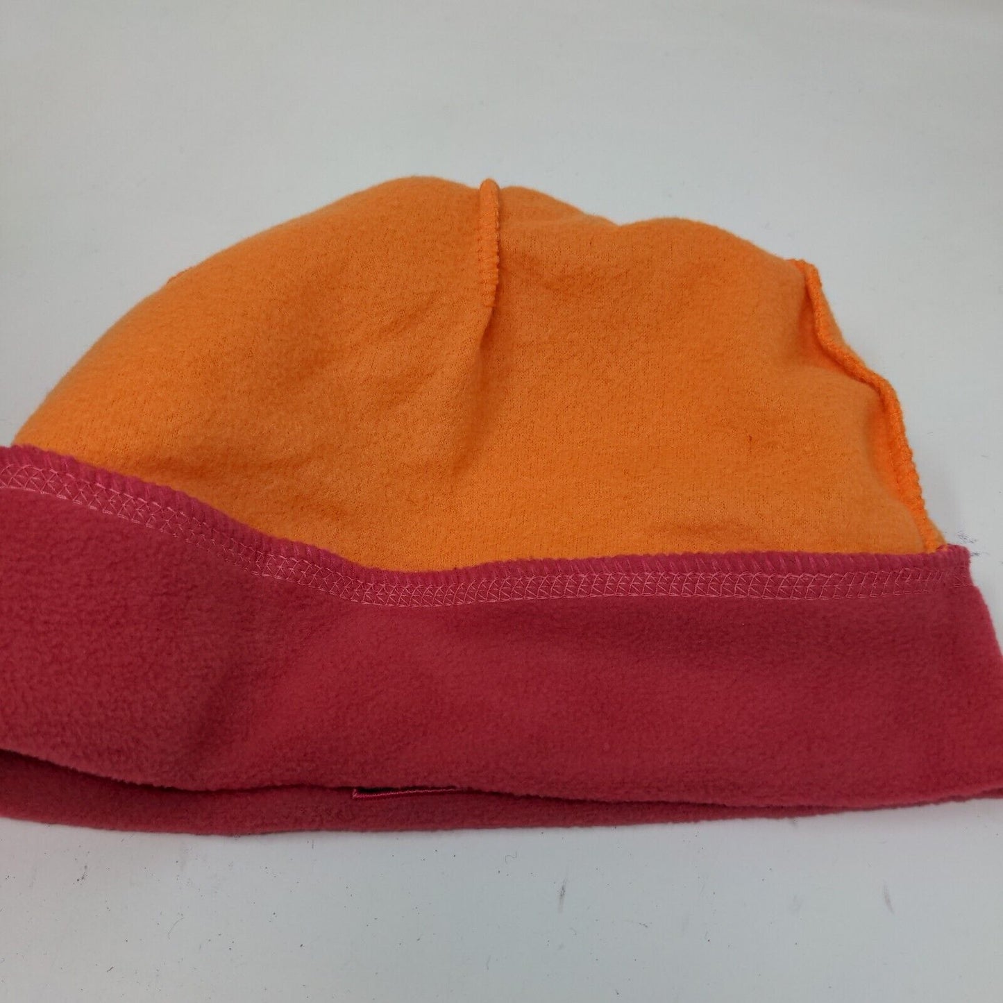 Dunkin' Donuts Men's Employee Fleece Beanie Hat Pink Orange Patch Logo