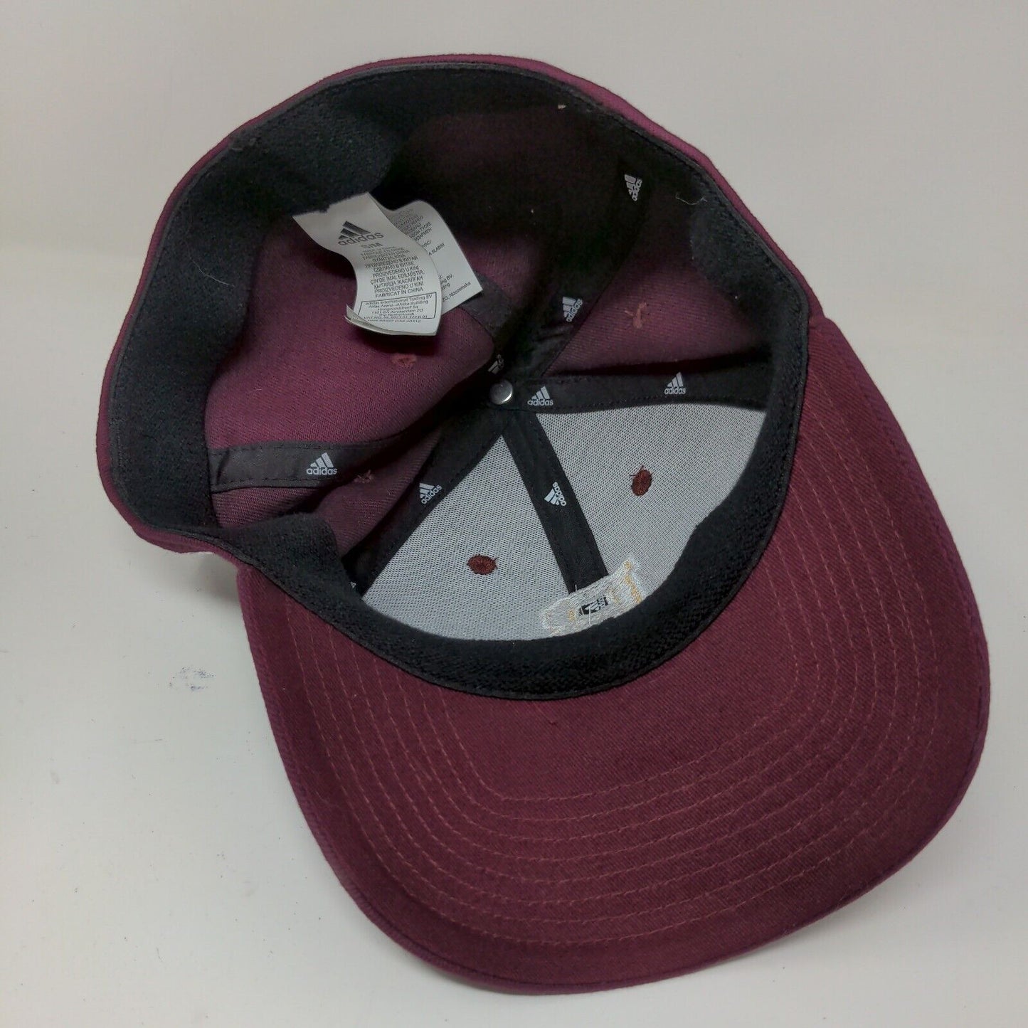 Adidas Mens Fitted Hat Purple Burgundy Size S/M Embroidered B Logo