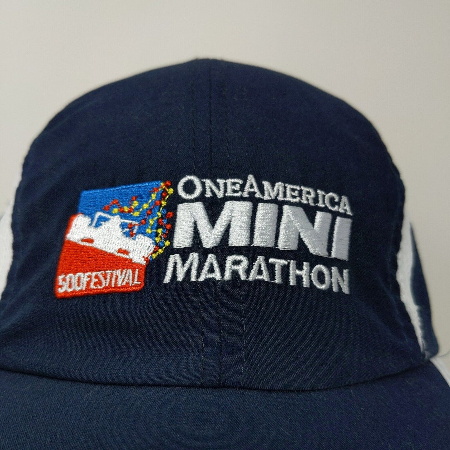 Indy 500 Festival One America Mini Marathon Blue White Embroidered Strapback Hat