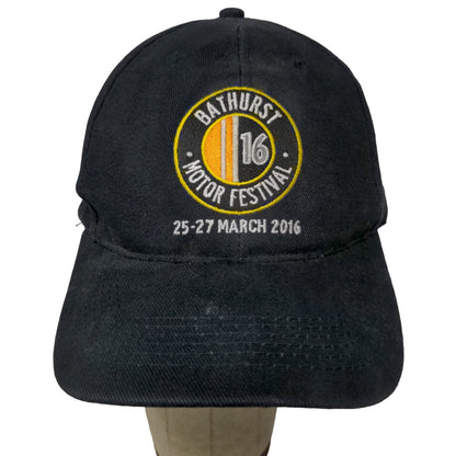 Bathurst Motor Festival 2016 Strapback Hat Black OSFA Embroidered Logo