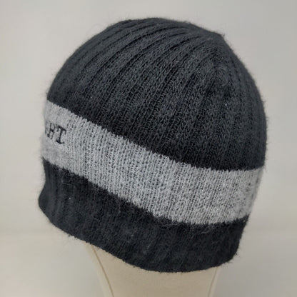 Coors Light Men's Knit Beanie Ski Cap Hat Black Gray Striped Embroidered Logo