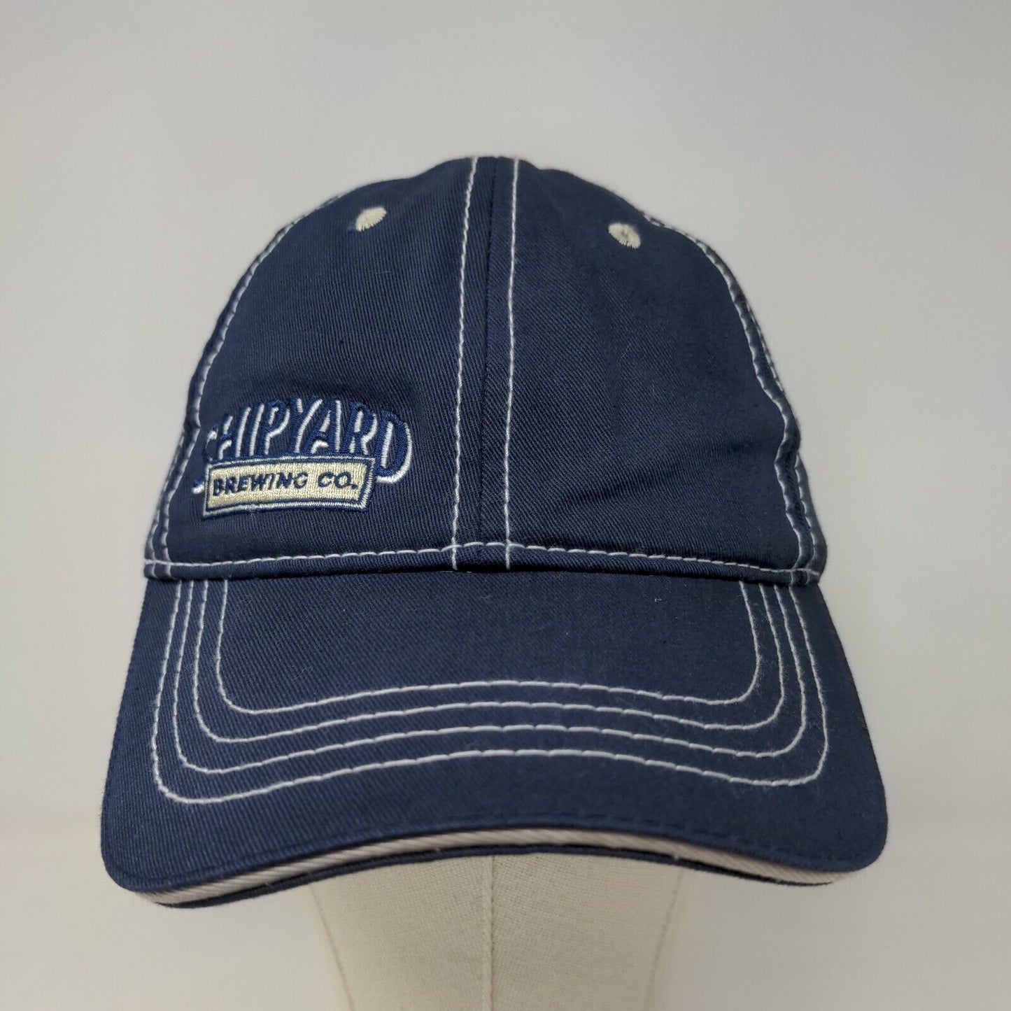 Shipyard Brewing Co Men's Snapback Hat Blue Adjustable Embroidered Logo