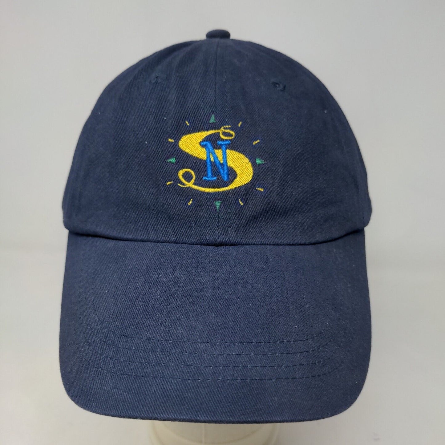 Anvil Men's Slideback Hat Blue Adjustable Embroidered SN Logo Cotton