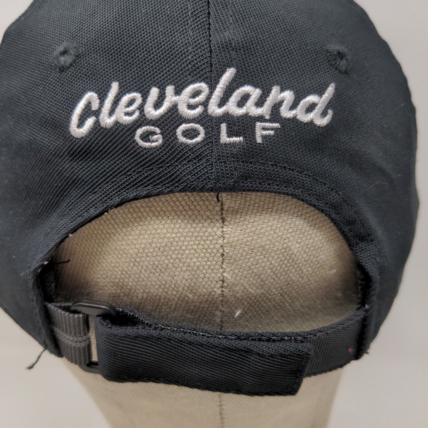 Cleveland Golf Men's Strapback Hat Black Adjustable Embroidered Logo