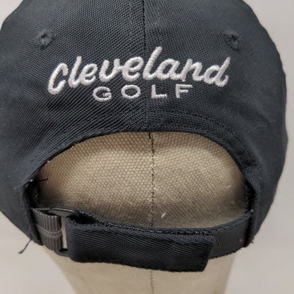 Cleveland Golf Men's Strapback Hat Black Adjustable Embroidered Logo