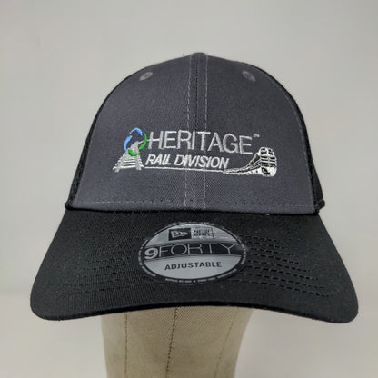 New Era Men's 9Forty Heritage Rail Division Snapback Mesh Back Hat Black OSFM