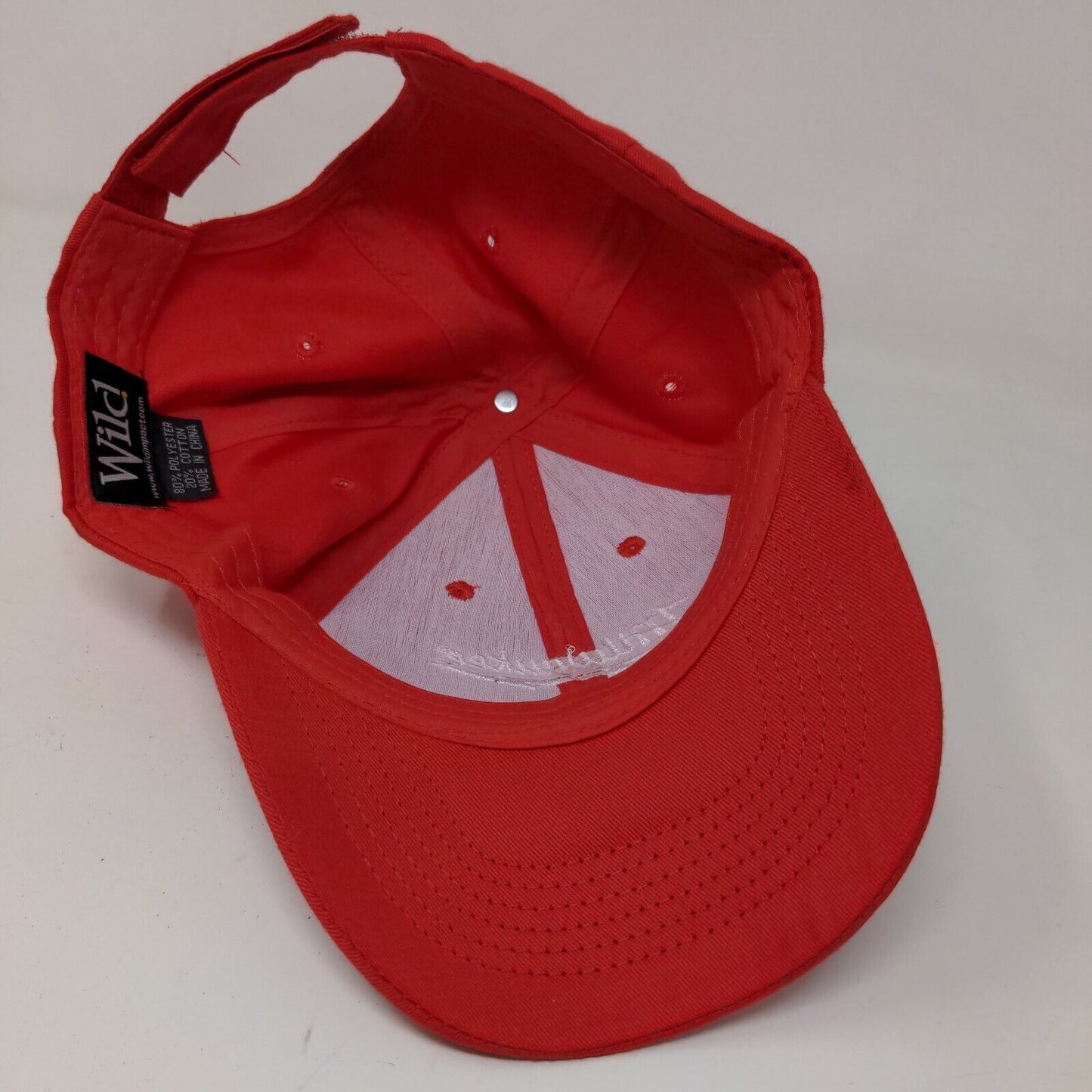 Milwaukee Tools Men's Strapback Hat Red Embroidered Logo Poly Cotton Blend