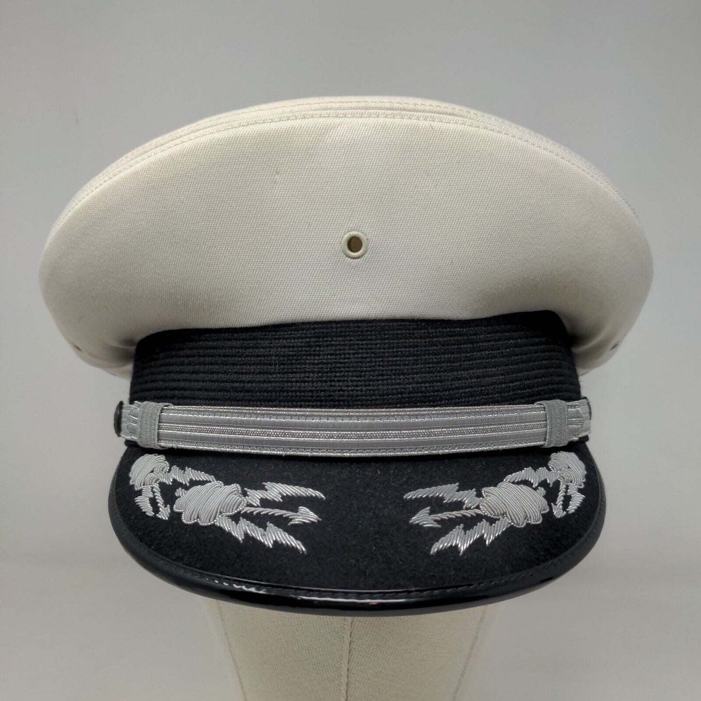 Flight Ace Men's Pilot Captain Hat White Size 7 1/4 Vintage Embroidered