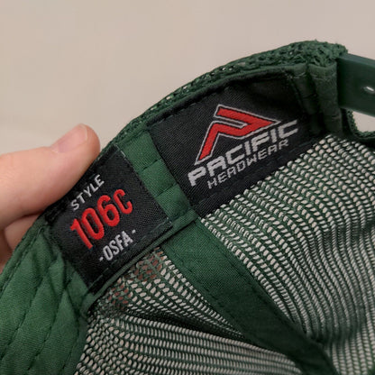 Pacific Headwear Men's Snapback Mesh Back Hat Green OSFA Embroidered Indian Head