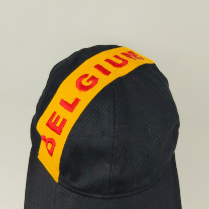 Belgium Flag Black Red Yellow Strap Back Hat Cap Embroidered Adjustable