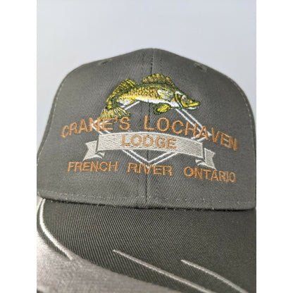 Cranes Lochaven Lodge Strapback Hat Adjustable Camo & Gray French River Ontario