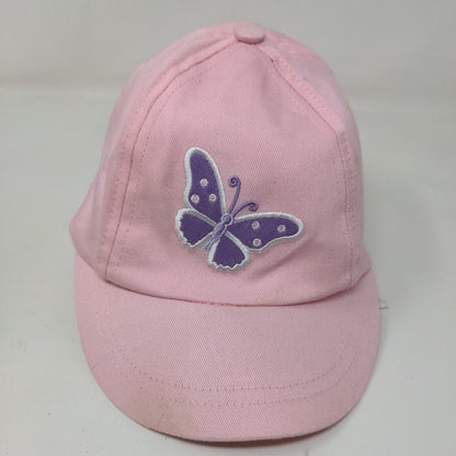 Unbranded Girl's Strapback Hat Pink Size Infant 6-18 months Baby Butterfly