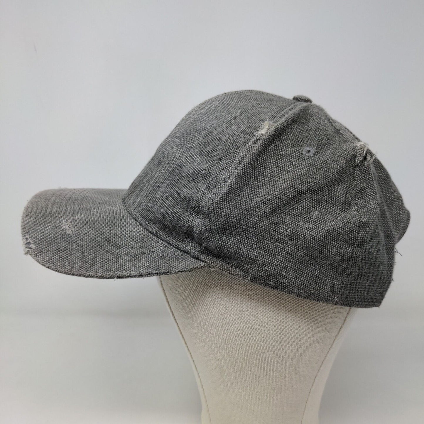 Unbranded Men's Snapback Hat Gray Adjustable Blank Distressed Accents