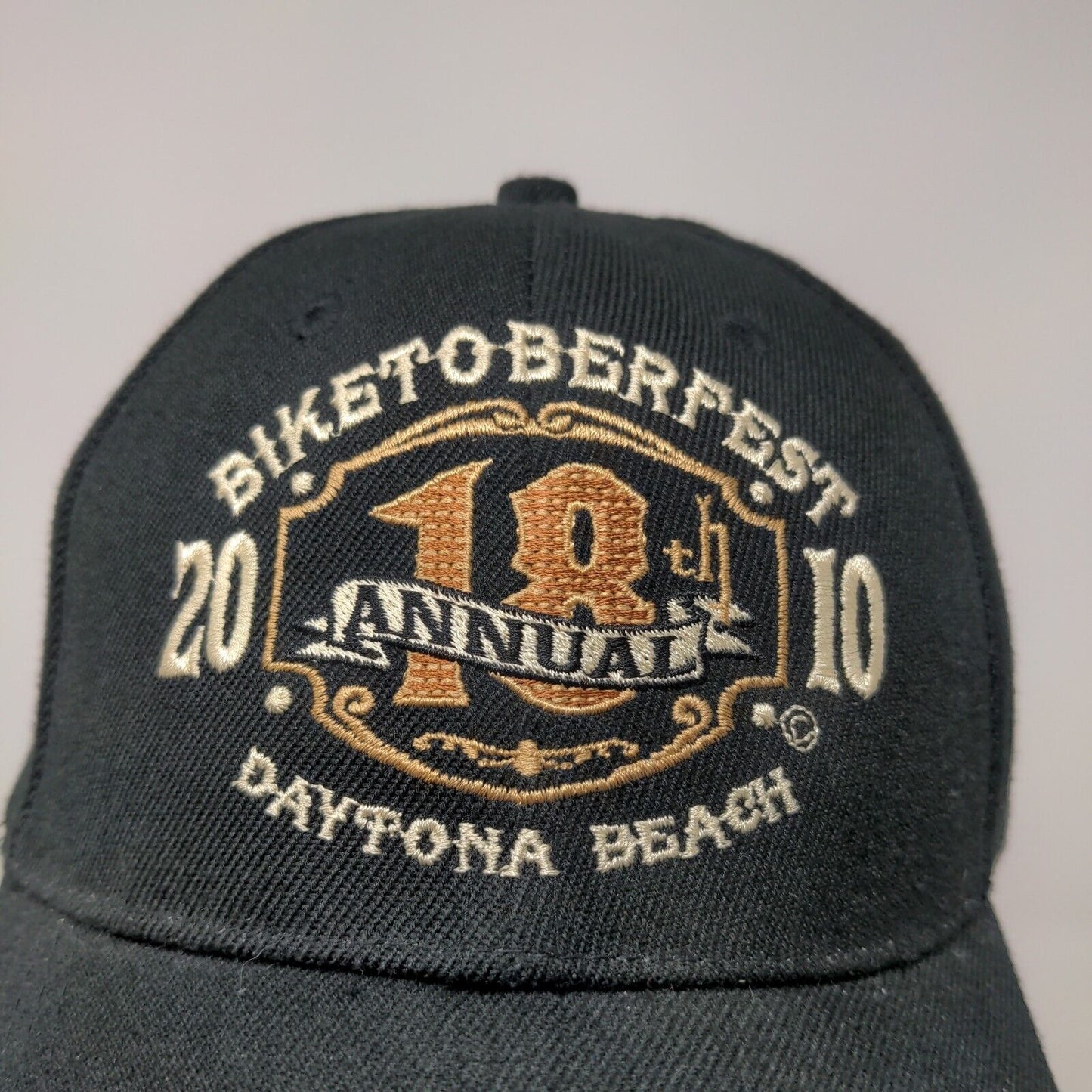 Capsmith Men's Biketoberfest 2010 Strapback Hat Black OSFA Embroidered Logo