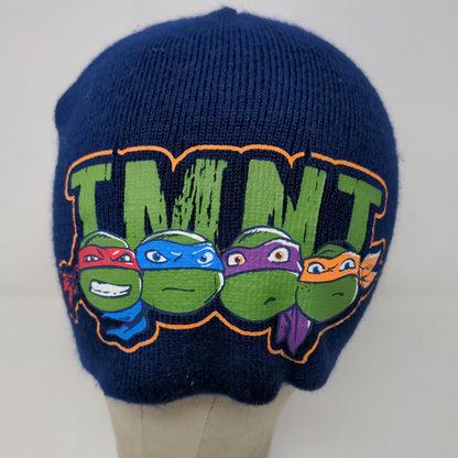 TMNT Teenage Mutant Ninja Turtles Boys Beanie Hat Blue OSFM Graphic Logo