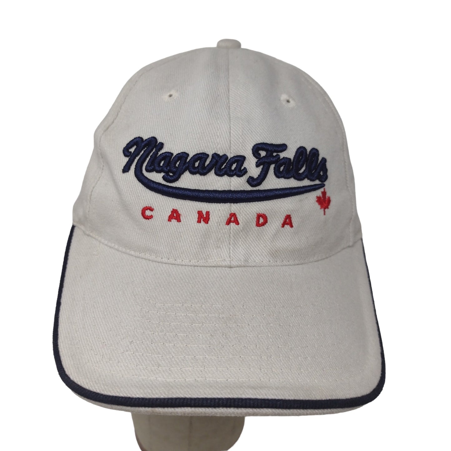 KP Men's Strapback Hat Beige OSFA Niagara Falls Canada Embroidered Logo