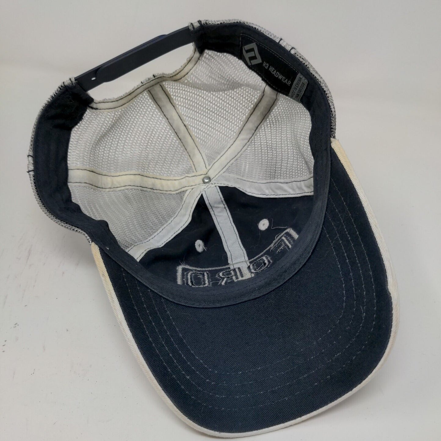 Ford Mens Meshback Snap Back Hat Blue White Embroidered Logo