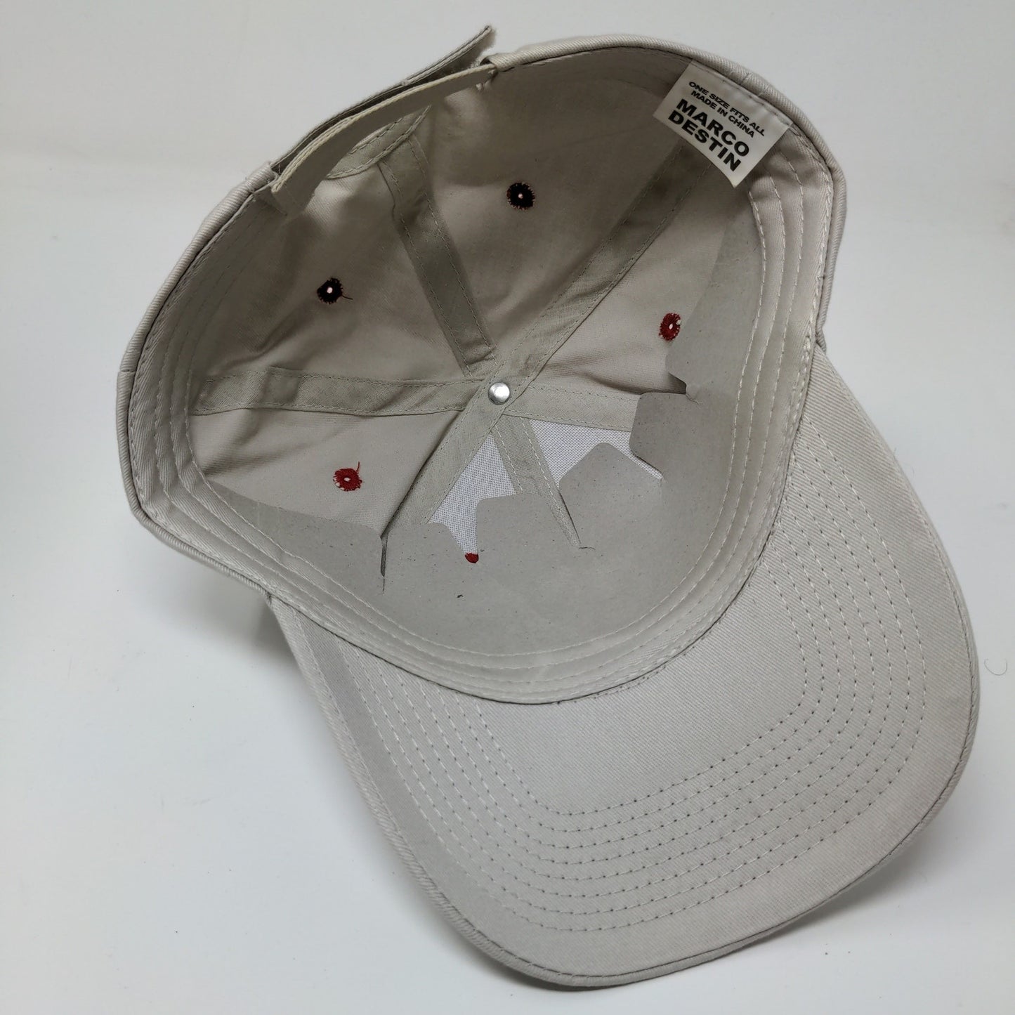 Marco Destin Panama City Beach Florida Strapback Hat OSFA Gray Embroidered