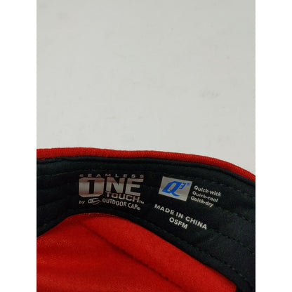 Seamless One Touch Q3 Outdoor Cap Strapback OSFM Golf Logo Embroidered Red