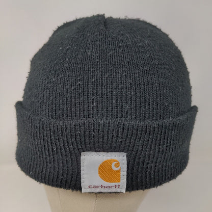 Carhartt Boys Knit Beanie Hat Black OSFM Youth Patch Logo Acrylic