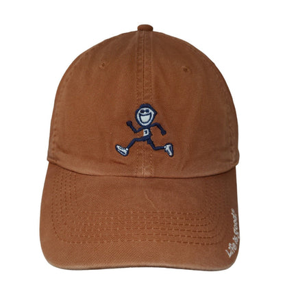 Life is Good Men's Slideback Hat Brown Adjustable Embroidered Logo Running