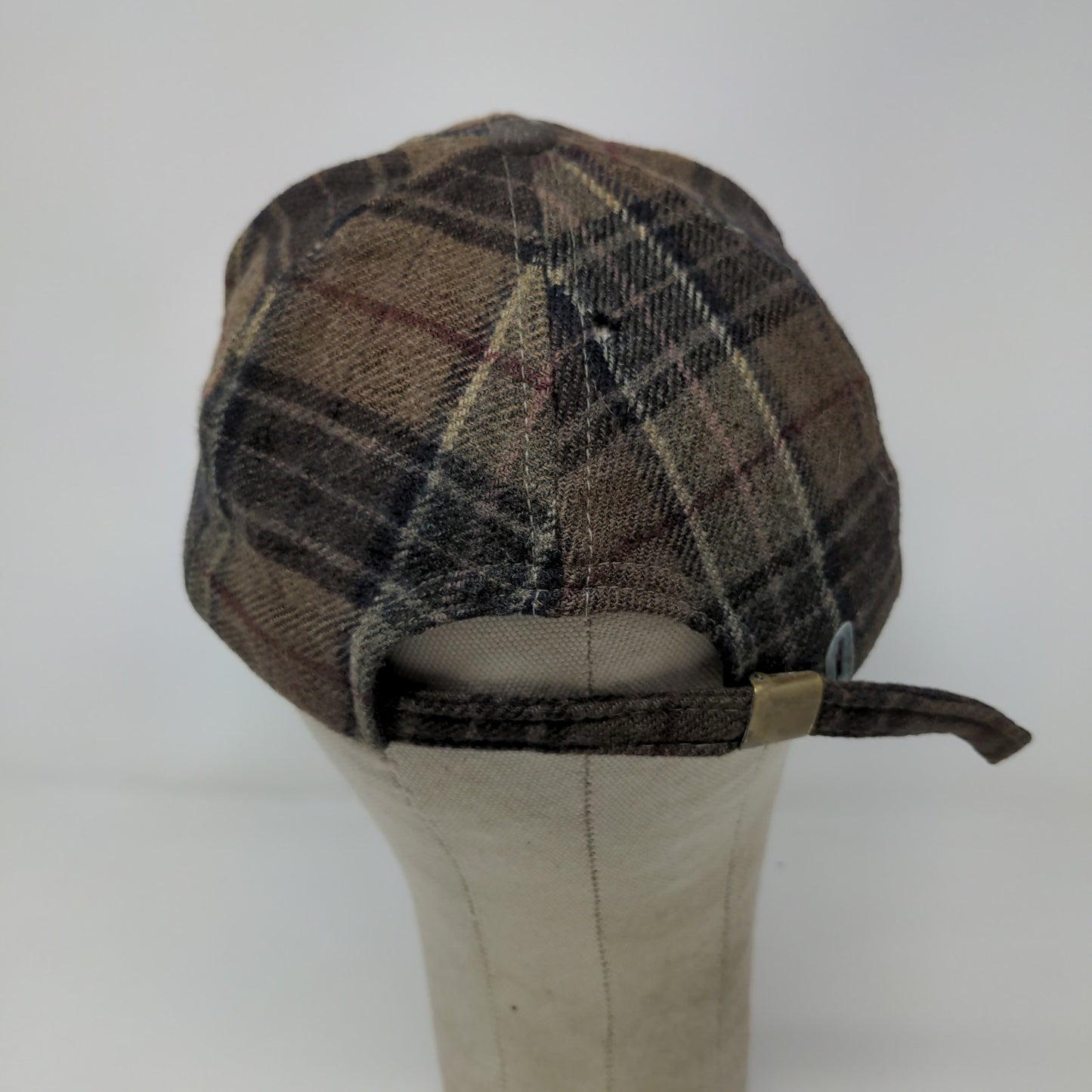 FedEx Mens Slideback Hat Brown Plaid OSFA One Size Embroidered Logo