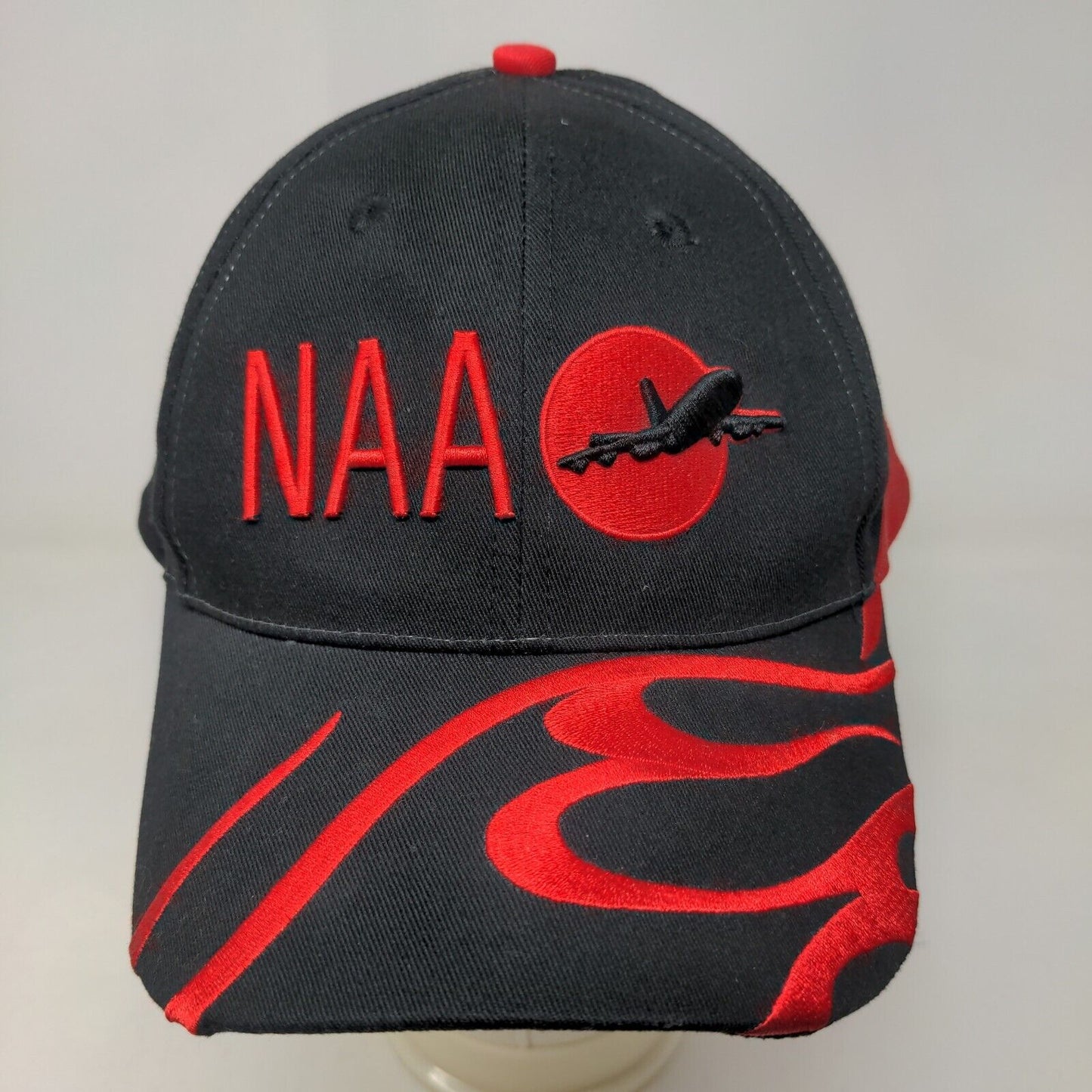 Legend Men's Strapback Hat NAA Aviation Association Black Adjustable Flames