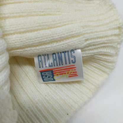 Atlantis USA Cap Visor White Soft Warm Ribbed Knit OSFA Acrylic