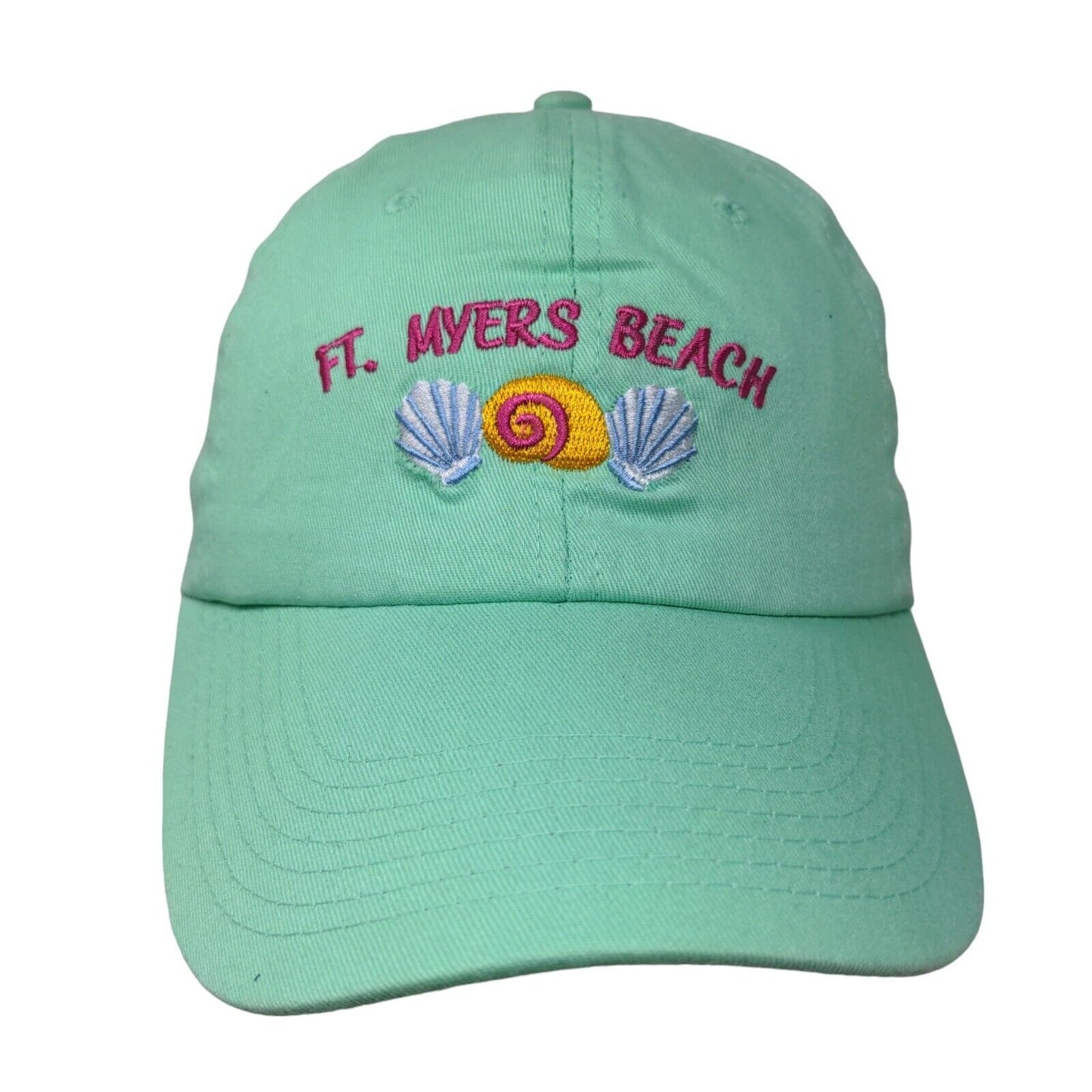 BJR Classic Men's Strapback Hat Blue Green Adjustable Ft. Meyers Beach Logo