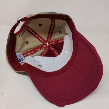 Barrett Jackson Men's Slideback Hat Cap Red Tan Adjustable Embroidered