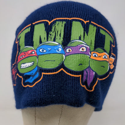 TMNT Teenage Mutant Ninja Turtles Boys Beanie Hat Blue OSFM Graphic Logo