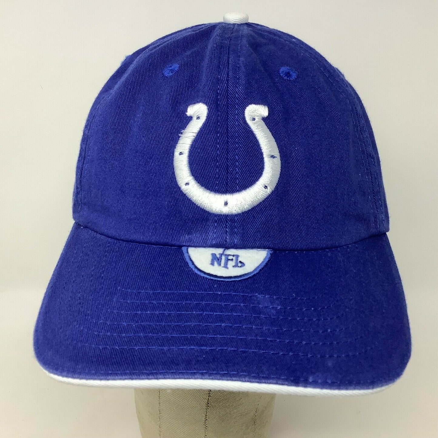 NFL Indianapolis Colts Baseball Hat White Horseshoe Slideback Adjustable OSFA