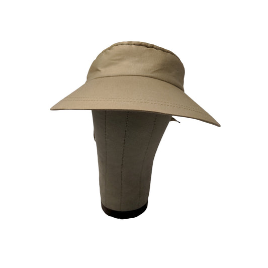 Womens Gitano Sun Visor Hat Brown Tan Beige Tie Back Blank Wide Brim