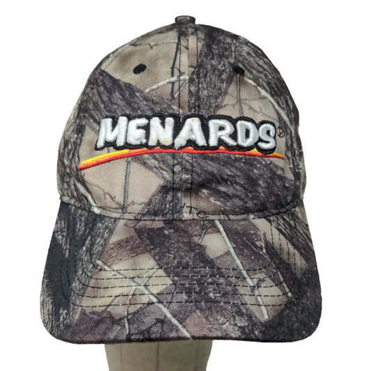 Menard's Men's Camo Strapback Hat Brown Green Adjustable Embroidered Logo #27