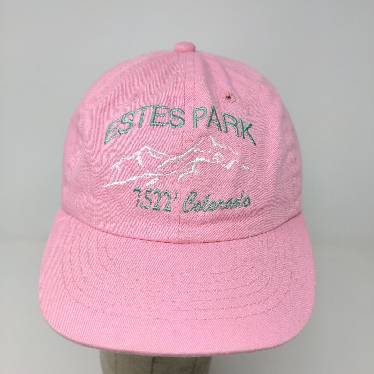 Estes Park Hat Colorado Men's Slideback Hat Pink OSFM Embroidered Logo