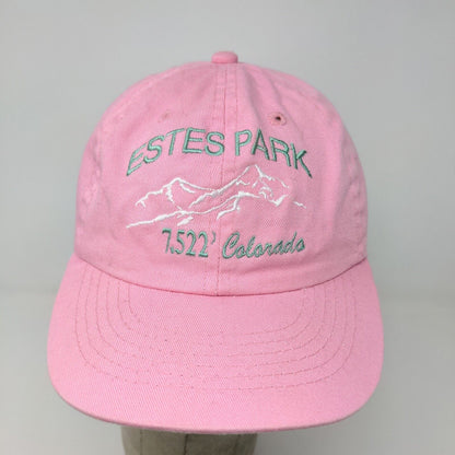 Estes Park Hat Colorado Men's Slideback Hat Pink OSFM Embroidered Logo