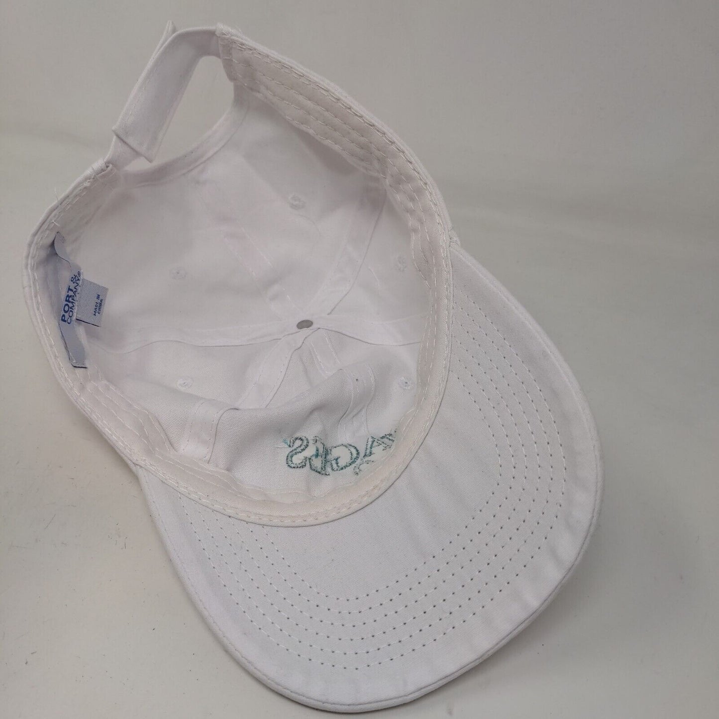 Port & Company Women's Strapback Hat White Adjustable Embroidered Savages Heart