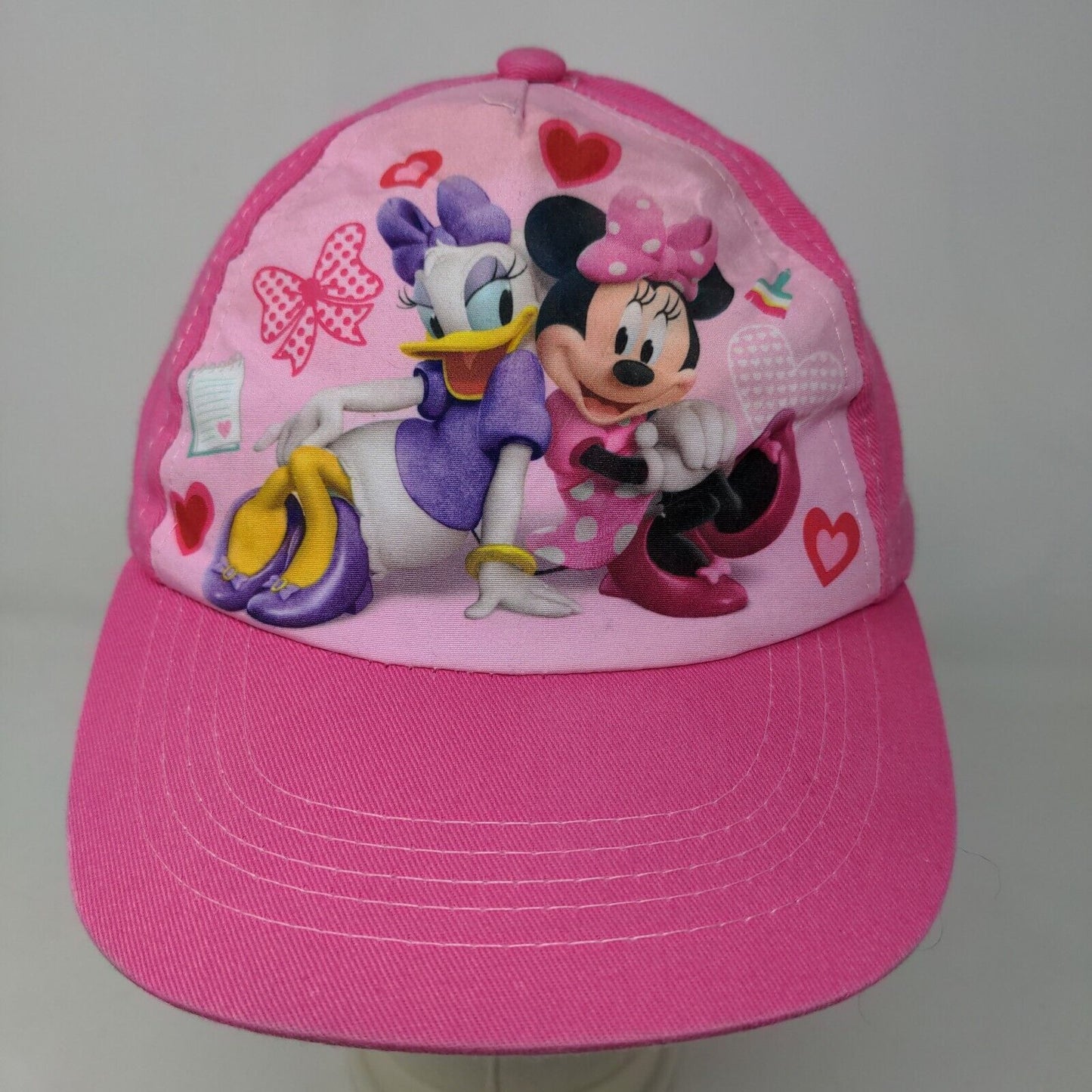 Disney Girl's Strapback Hat Pink Size OS Graphic Daisy Duck Minnie Mouse Logo