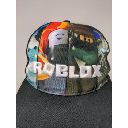 Youth Roblox Snapback Hat One Size Black Embroidered Spell Out