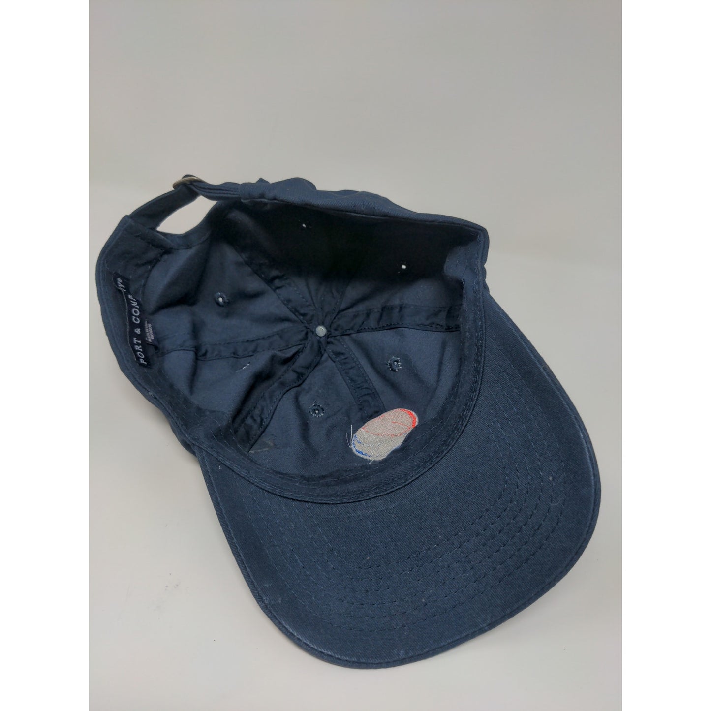 Port and Company Pepsi Slideback Hat Embroidered Logo Spell Out Blue