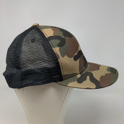 Decky Men's Snapback Mesh Back Camo Hat Green Brown OSFM Blank Cotton Nylon