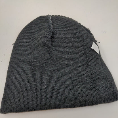 Orange Theory Men's Knit Beanie Hat Gray Fair Isle Striped Acrylic